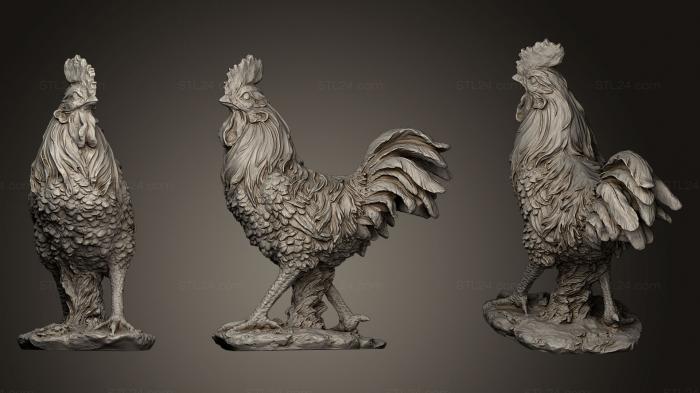 Animal figurines (Rooster, STKJ_0623) 3D models for cnc